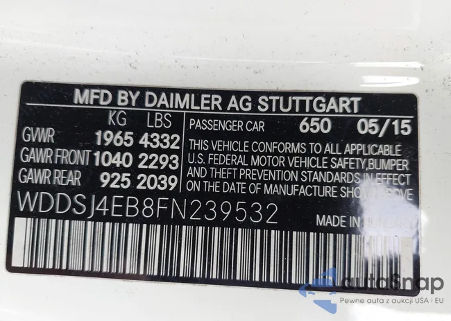 WDDSJ4EB8FN239532: 42711001