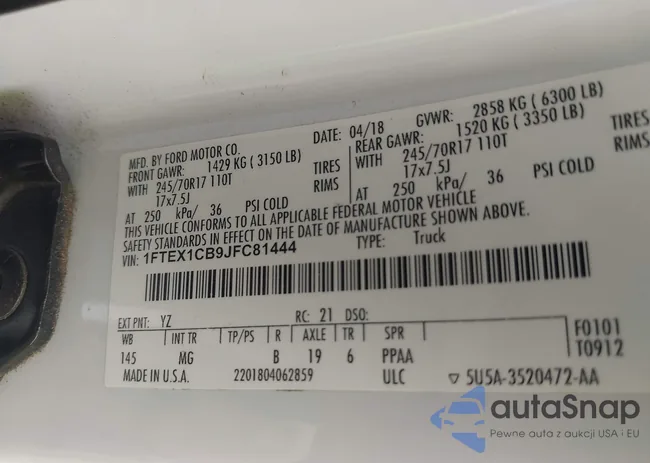 1FTEX1CB9JFC81444: 42711062