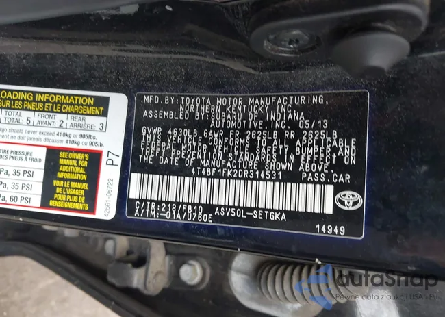 4T4BF1FK2DR314531: 42712335