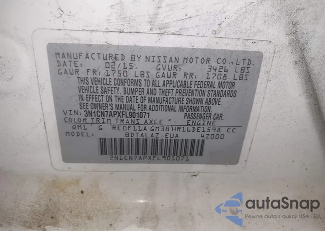 3N1CN7APXFL901071: 42712365