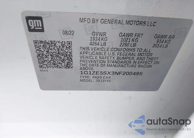 1G1ZE5SX3NF200495: 42712458