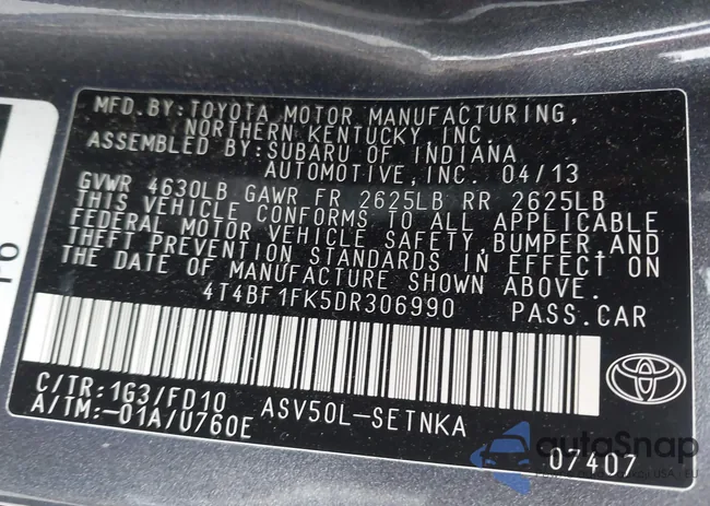 4T4BF1FK5DR306990: 42712465