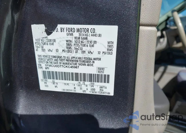 1FMCU0D77CKC45987: 42712492