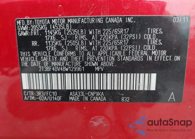 2T3BF4DV4BW129961: 42712547