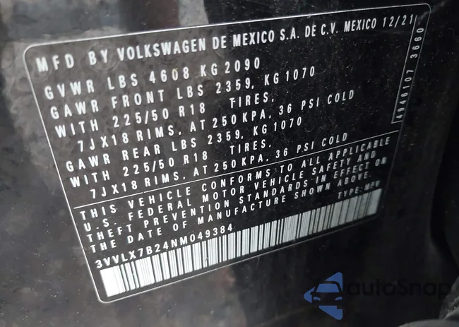 3VVLX7B24NM049384: 42711890