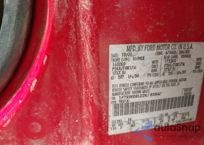 1FTRW08L02KA85840: 42711898