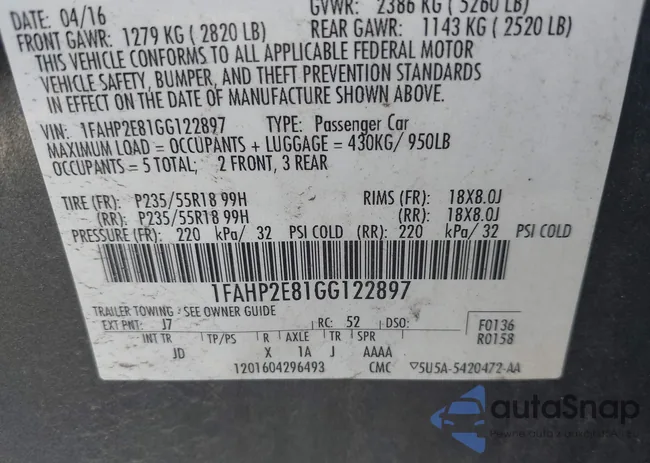 1FAHP2E81GG122897: 42712013