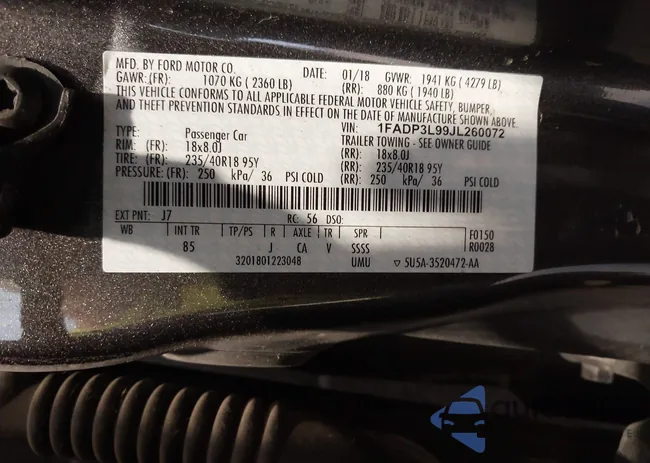 1FADP3L99JL260072: 42712031