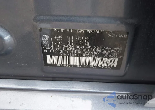 4S3BMBE66E3011547: 42712091