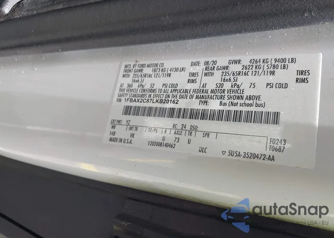 1FBAX2C87LKB20162: 42712190