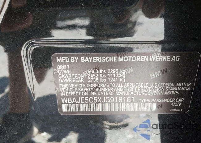 WBAJE5C5XJG918161: 42712219