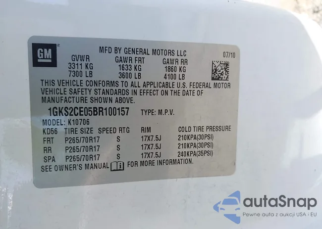 1GKS2CE05BR100157: 42712225