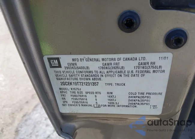 2GCEK19T721231357: 42713250