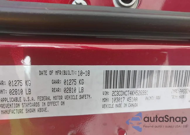 2C3CDXCT4KH526991: 42712891