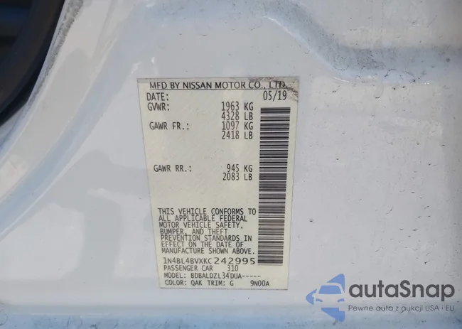 1N4BL4BVXKC242995: 42714318