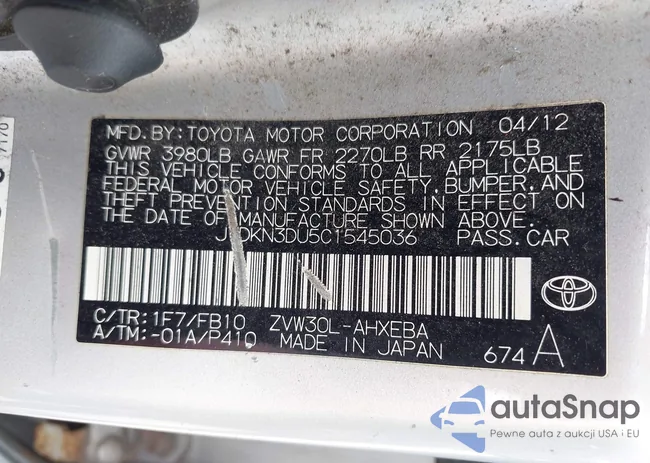 JTDKN3DU5C1545036: 42714469