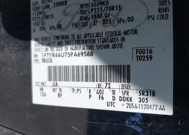 1FTYR44U75PA69568: 42714503