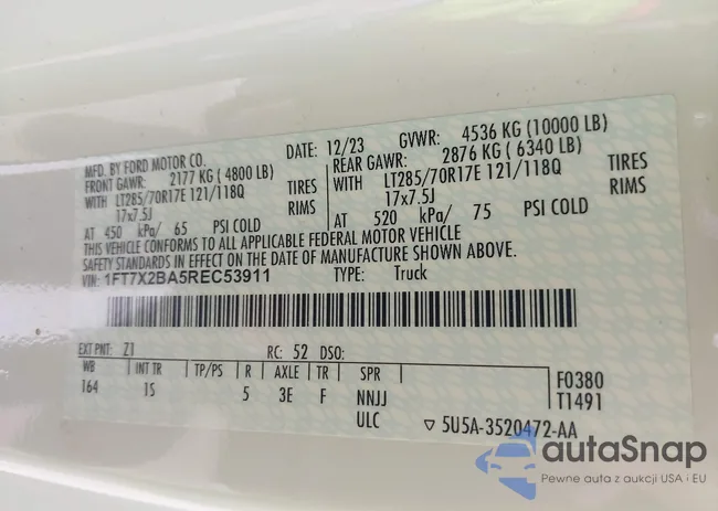 1FT7X2BA5REC53911: 42714558