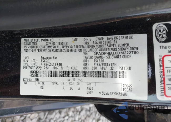 3FADP4BJXDM222760: 42714698