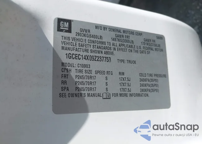 1GCEC14X09Z237753: 42714731