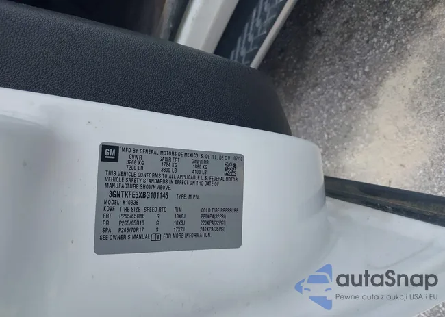 3GNTKFE3XBG101145: 42714755