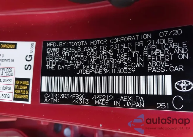 JTDEPMAE3MJ130339: 42713856