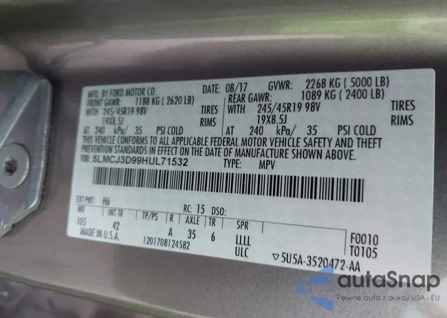 5LMCJ3D99HUL71532: 42713896