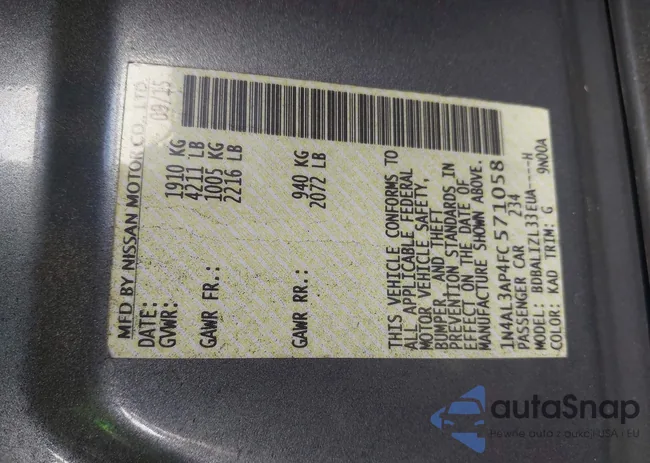 1N4AL3AP4FC571058: 42713974