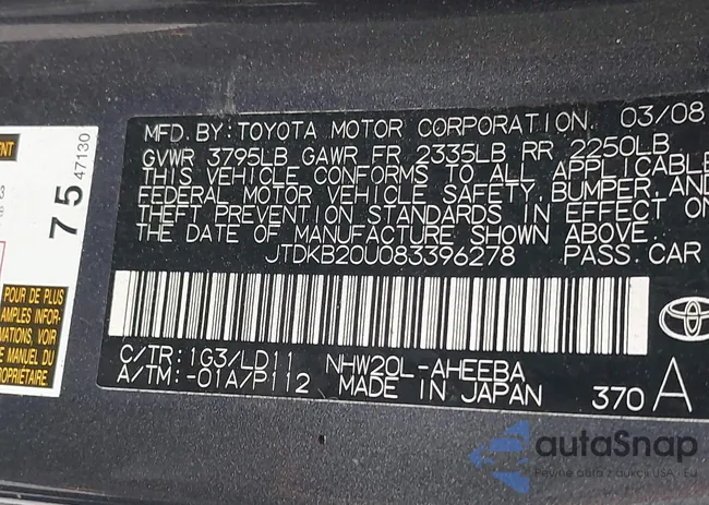 JTDKB20U083396278: 42715323