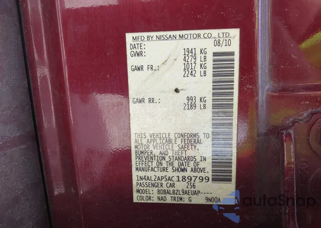 1N4AL2AP5AC189799: 42715380