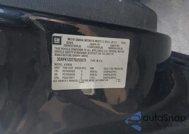 3GNFK12377G253573: 42715530