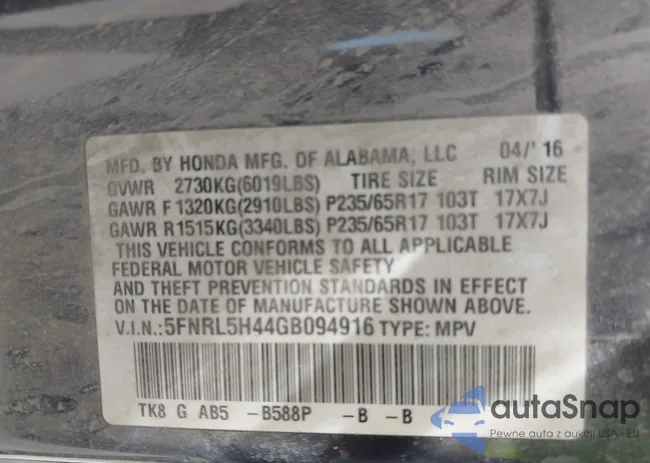 5FNRL5H44GB094916: 42714881