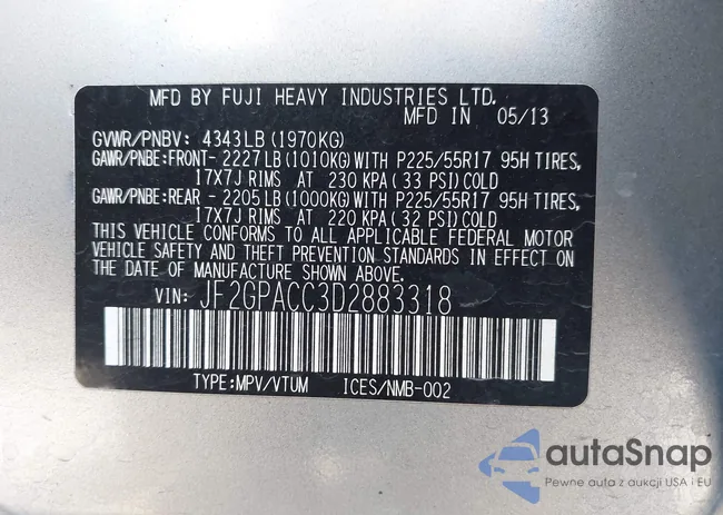 JF2GPACC3D2883318: 42715046