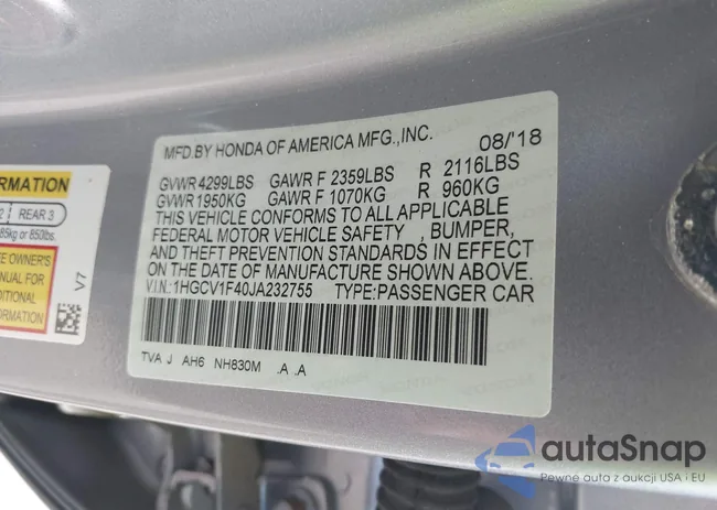 1HGCV1F40JA232755: 42716389