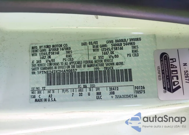 1FTNE242X2HA90857: 42716391