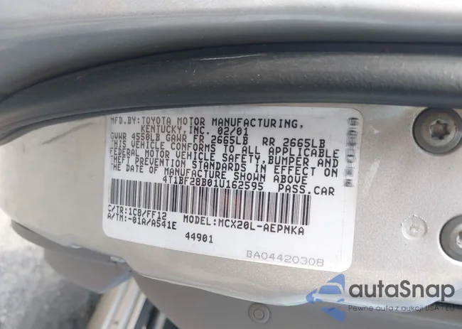 4T1BF28B01U162595: 42716465