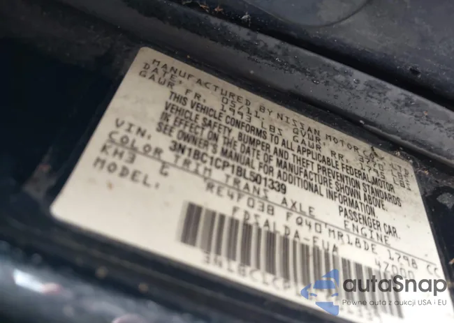 3N1BC1CP1BL501339: 42716468