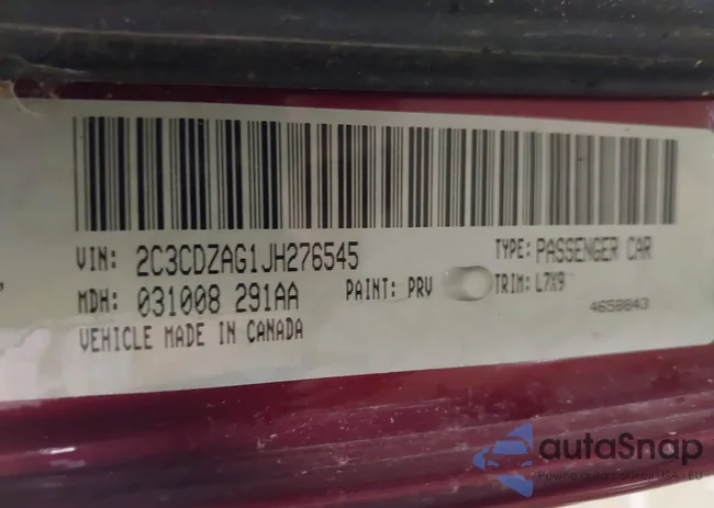 2C3CDZAG1JH276545: 42716167