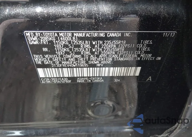 2T3DFREV4DW119695: 42717463