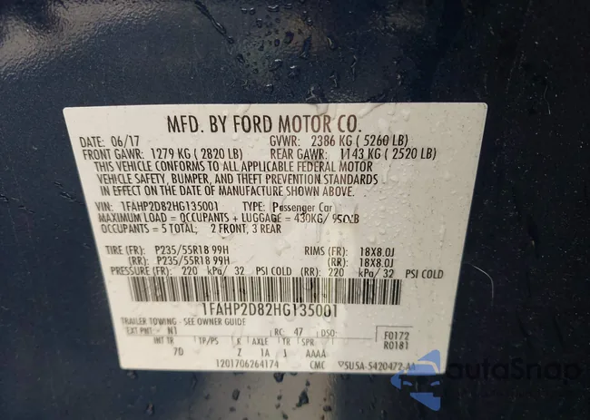 1FAHP2D82HG135001: 42717515