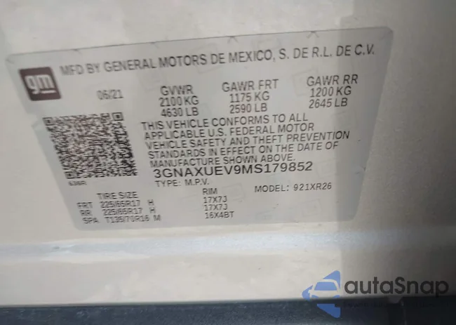 3GNAXUEV9MS179852: 42716786