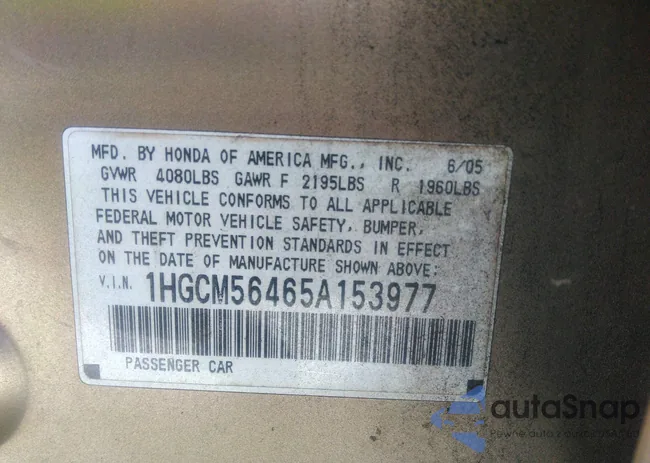 1HGCM56465A153977: 42716986