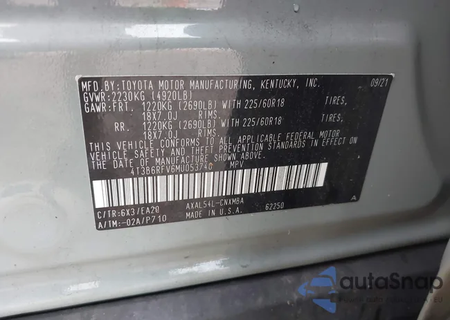 4T3B6RFV6MU053740: 42717051