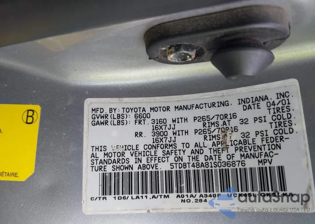 5TDBT48A81S036876: 42718289