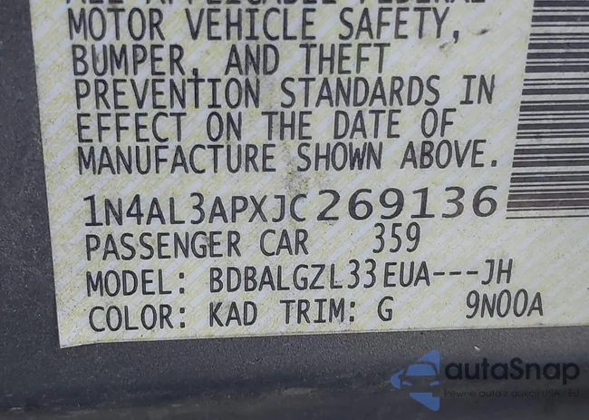 1N4AL3APXJC269136: 42718301