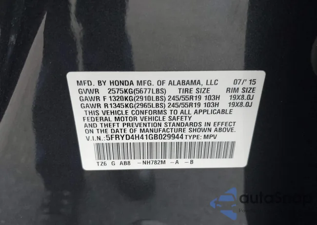 5FRYD4H41GB029944: 42718377