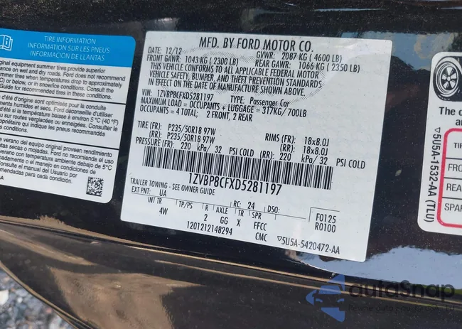 1ZVBP8CFXD5281197: 42718390