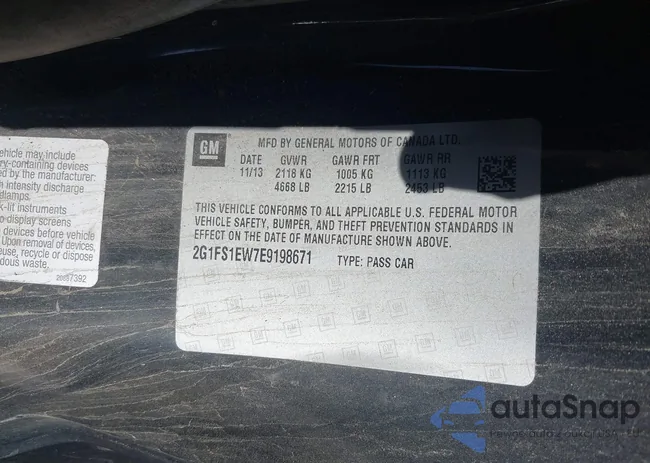 2G1FS1EW7E9198671: 42718501