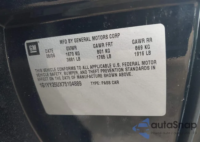 1G1YY25UX75104889: 42718538