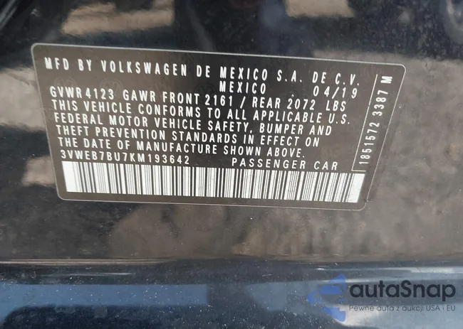 3VWEB7BU7KM193642: 42718572